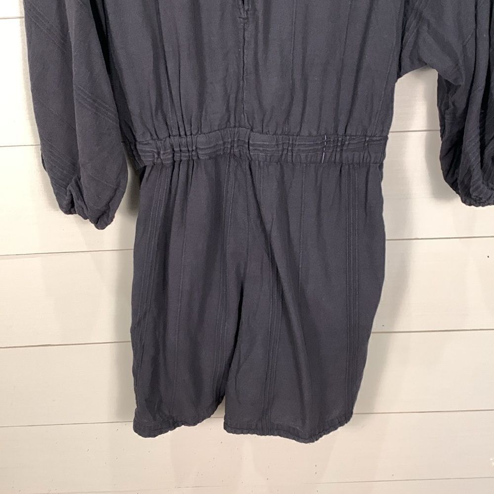 Free People Knotty but Nice black shorts romper billowy size large - Picture 10 of 12